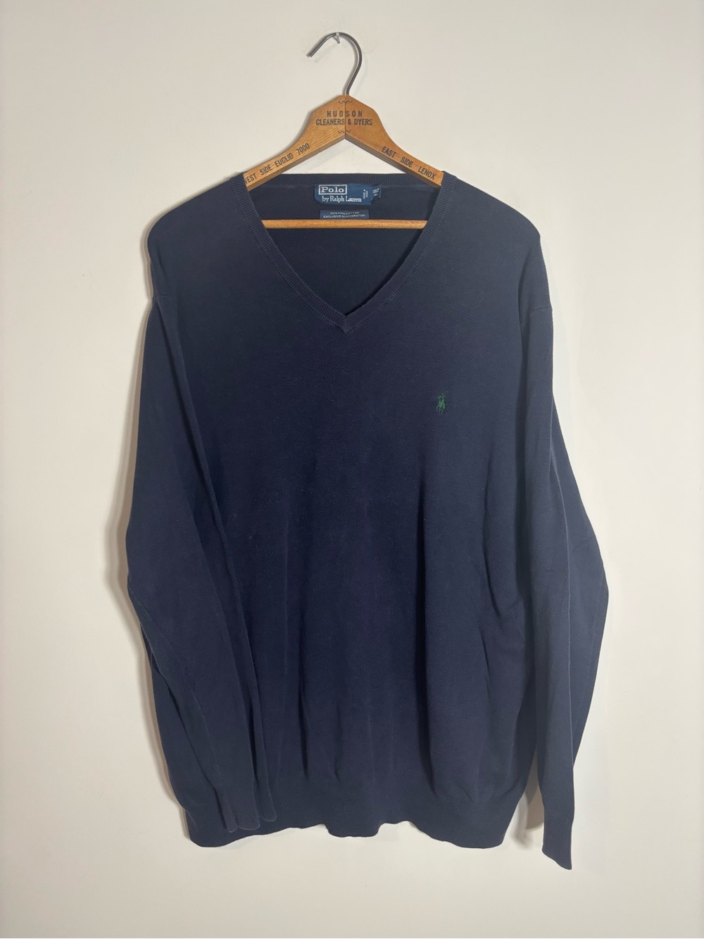 Vintage Polo Ralph Lauren Pima Cotton V Neck Sweater 3XLT